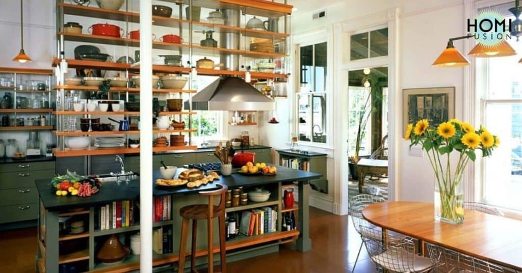 Kitchen Shelving and Terracotta Pavers